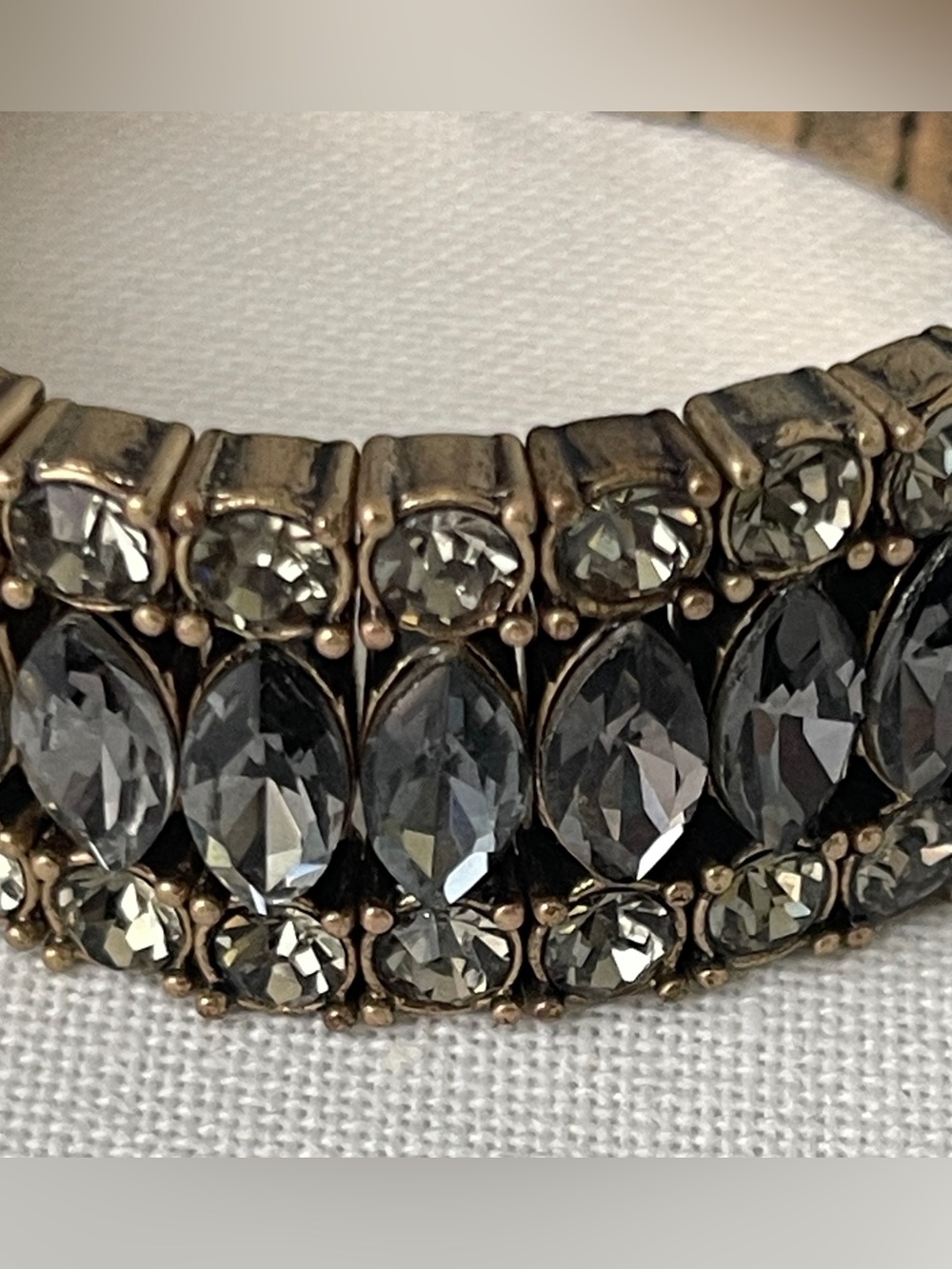 NWO J. Crew Vintage-Inspired Black Crystal Statement Bracelet